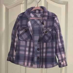 Kids Plaid Jean Jacket in Purple and Pink